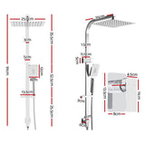 Cefito WELS 10 Rain Shower Head Set Bathroom Square Dual Heads Mixer Hand Held High Pressure