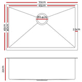 Cefito 700mm x 450mm Stainless Steel Sink