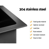 Cefito Stainless Steel Kitchen Sink 750mm x 450mm Under/Top Mount Sinks Laundry Bowl Black