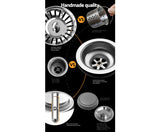 Cefito 440mm x 450mm Stainless Steel Kitchen Laundry Sink Single Bowl Nano Silver