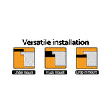 Cefito Kitchen Sink Granite Stone Top or Undermount Double White 1160mm x 500mm