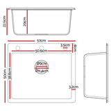 Cefito 570mm x 500mm Granite Stone Sink Black