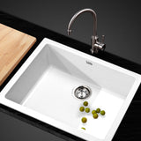 Cefito Granite Stone Kitchen Laundry Sink Bowl Top or Under Mount 610mm x 470mm White