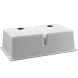 Cefito Kitchen Sink Granite Stone Laundry Top or Undermount Double White 790mm x 460mm