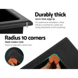 Cefito Kitchen Sink Granite Stone Sinks Basin Single Bowl Black 600mmx470mm - Cefito