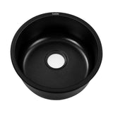 Cefito Granite Stone Kitchen Laundry Sink Bowl Top or Under Mount Round 430mm x 200mm Black