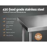 Cefito 610mm x 1219mm Commercial Stainless Steel Kitchen Bench