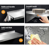 Cefito Stainless Steel Wall Shelf Kitchen Shelves Rack Mounted Display Shelving 900mm