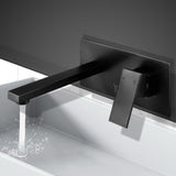Cefito WELS Bathroom Tap Wall Square Black Basin Mixer Taps Vanity Brass Faucet - Cefito