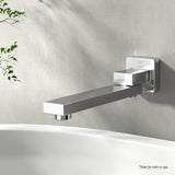 Cefito Bathroom Mixer Spout Wall Bath Tap Square Swivel Bathtub Chrome - Cefito