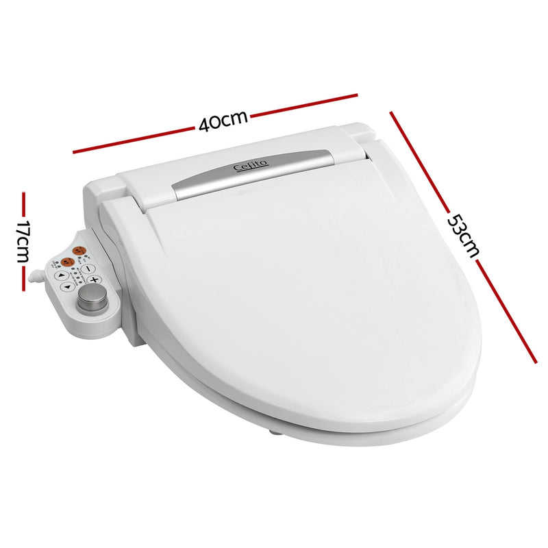 Cefito Electric Bidet Toilet Seat Cover LED Night Light Heated Seat with Remote - Cefito