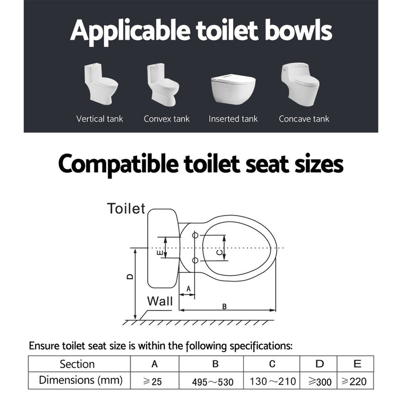 Cefito Bidet Electric Toilet Seat Cover Electronic Seats Smart Wash Night Light - Cefito