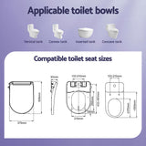 Cefito Electric Bidet Toilet Seat Washing Without Power Heated D-Shape Air Dryer - Cefito