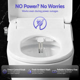 Cefito Electric Bidet Toilet Seat Washing Without Power Heated D-Shape Air Dryer - Cefito