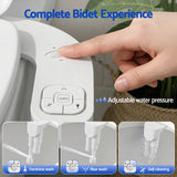 Cefito Ultra-Slim Bidet Attachment Detachable Bidet with Self-Cleaning Dual Nozzle Non-Electric  Adjustable Water Pressure, Cold Water Toilet Bide - Cefito
