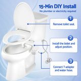 Cefito Ultra-Slim Bidet Attachment Detachable Bidet with Self-Cleaning Dual Nozzle Non-Electric  Adjustable Water Pressure, Cold Water Toilet Bide - Cefito