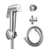 Cefito Handheld Bidet Sprayer for Toilet 1.5m Stainless Steel Hose Jet Spray for Feminine Wash Cloth Diaper Pet Bath Adjustable Pressure Bidet Attachment with G1/2 Valve Silver
