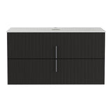 Cefito Vanity Unit 900mm Bathroom Cabinet Storage Wall Hung Black Timber Front - Cefito