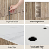 Cefito Vanity Unit 900mm Bathroom Cabinet Storage Wall Hung Timber Front Pine - Cefito
