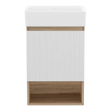 Cefito Vanity Unit 445mm Basin Bathroom Cabinet Storage Wall Hung Sink White - Cefito