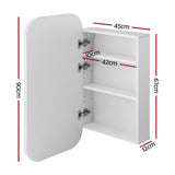 Cefito Bathroom Mirror Cabinet Medicine Shaving Arch Wall Hung 450x900mm White - Cefito