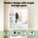 Cefito Bathroom Mirror Cabinet Mirrored Medicine Adjustable Shelf Wall Mounted 560mm White - Cefito