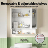Cefito Bathroom Mirror Cabinet Medicine Adjustable Shelves Wall Hung 700x750mm White - Cefito