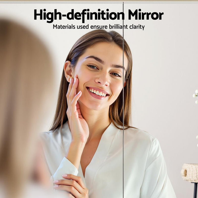 Cefito Bathroom Mirror Cabinet Medicine Adjustable Shelves Wall Hung 900x750mm White - Cefito