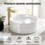 Cefito Bathroom Basin Vanity Sink Vessel Ceramic White Round Countertop 36cm - Cefito