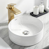 Cefito Bathroom Basin Vanity Sink Vessel Ceramic White Round Countertop 36cm - Cefito