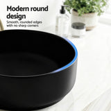 Cefito Bathroom Basin Ceramic Vanity Sink Vessel Bowl Wash Matte Black Round Countertop - Cefito