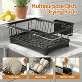 Cefito Dish Drying Rack for Kitchen Storage Organisation Kitchen Sink Organiser Dish Drainer - Cefito