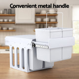 Cefito Pull Out Bin Kitchen Triple Slide Garbage Rubbish Bins Basket White 31L - Cefito