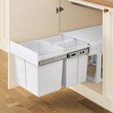 Cefito Pull Out Bin Kitchen Triple Slide Garbage Rubbish Bins Basket White 31L - Cefito