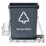 Cefito Pull Out Bin Kitchen Cabinet Slide Garbage Rubbish Bins Basket 40L Grey - Cefito