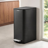 Cefito 15L Pedal Rubbish Bin Slim Carbon Steel Garbage Bin for Home Black - Cefito
