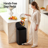 Cefito 30L Pedal Rubbish Bin Kitchen Trash Garbage Waste Can Soft Close Black - Cefito