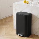 Cefito 30L Pedal Rubbish Bin Kitchen Trash Garbage Waste Can Soft Close Black - Cefito