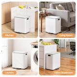 Cefito Pedal Bins Rubbish Bin Dual Compartment Waste Recycle Dustbins 40L White