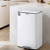 Cefito Pedal Bins Rubbish Bin Waste Recycle Dustbins Kitchen Trash Can 40L White - Cefito
