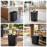 Cefito 35L Rubbish Bin Waste Dustbin Open Top Trash Can Kitchen Office Dark Grey - Cefito