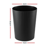 Cefito 8L Open Top Rubbish Bins Waste Bin Trash Can Storage Dustbin Black - Cefito