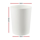 Cefito 8L Open Top Rubbish Bins Waste Bin Trash Can Storage Dustbin White - Cefito
