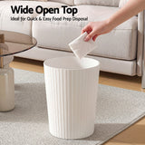 Cefito 8L Open Top Rubbish Bins Waste Bin Trash Can Storage Dustbin White - Cefito