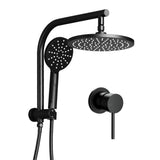 Cefito 9 Rain Shower Head Set Handheld Round High Pressure Mixer Tap Chrome Black - Cefito