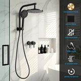 Cefito 9'' Rain Shower Head Set Handheld Round High Pressure Twins Tap Chrome - Cefito