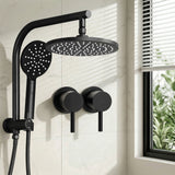 Cefito 9'' Rain Shower Head Set Handheld Round High Pressure Twins Tap Chrome - Cefito
