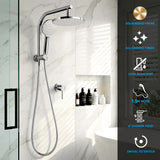 Cefito 9 Rain Shower Head Set Handheld Round High Pressure Mixer Tap Chrome Silver - Cefito