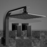 Cefito WELS 8 Rain Shower Head Set Bathroom Gooseneck Square Taps Hand Held High Pressure DIY Black