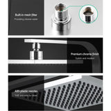 Cefito WELS 8 Rain Shower Head Set Bathroom Gooseneck Square Mixer Hand Held High Pressure Silver